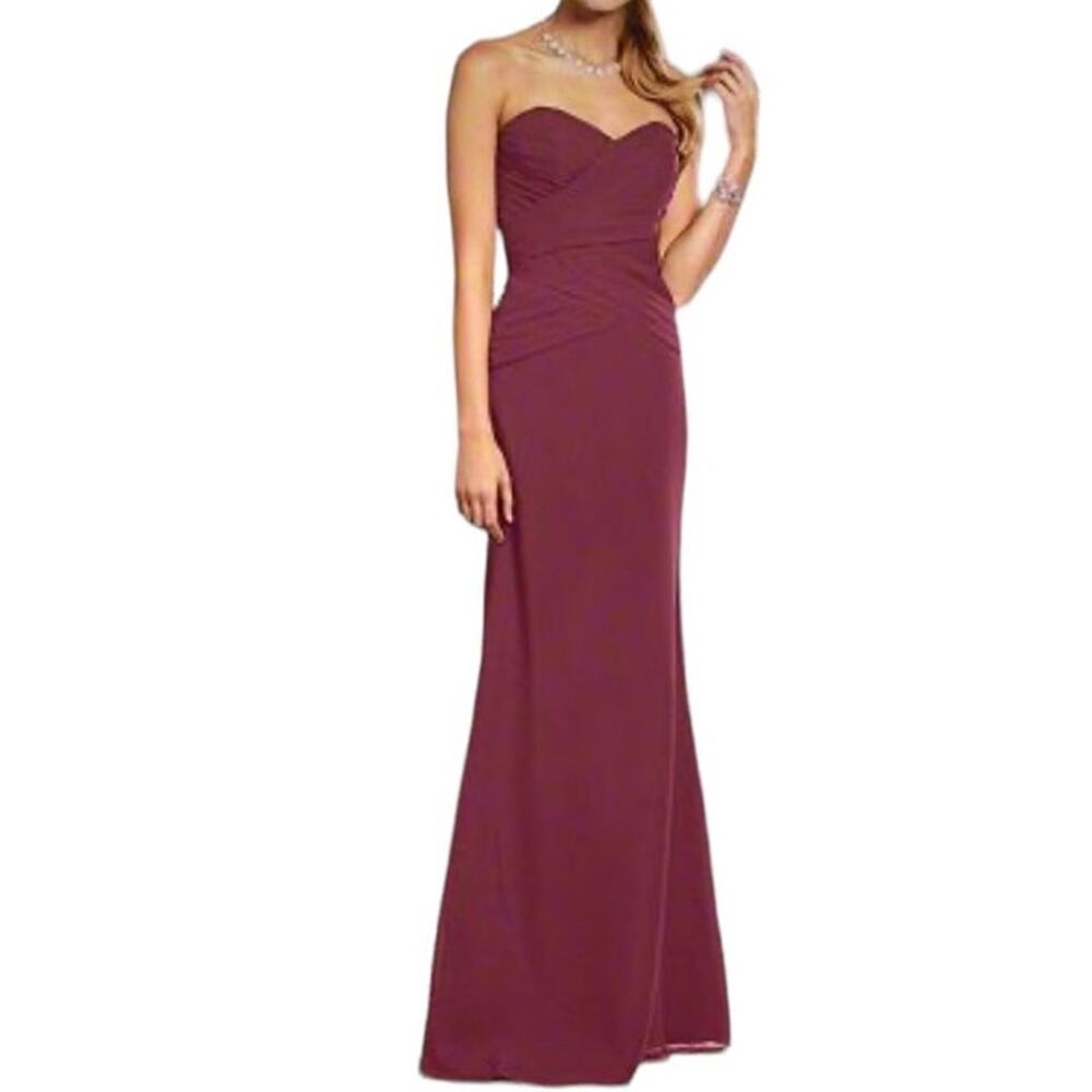 NWT Alfred Angelo 7381L Sweetheart Bridesmaid Dress in Mahogany size 18